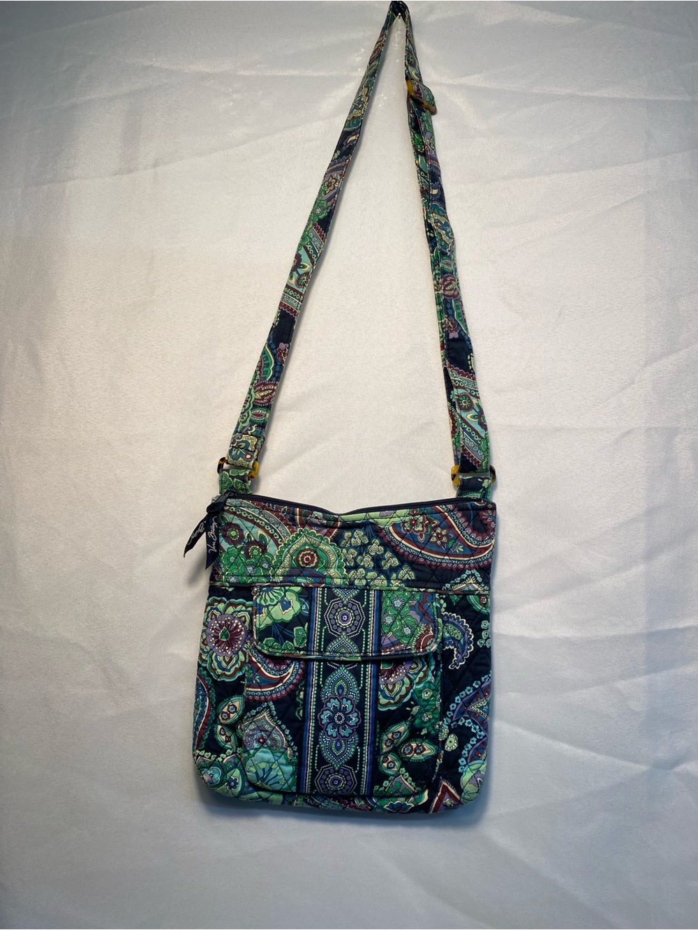 Vera Bradley Quilted Paisley Crossbody Bag - Green Blue Multi